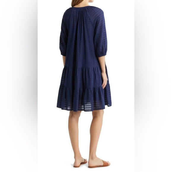Caslon size L Tiered Swing Dress, Navy***NWT*** - Picture 2 of 5